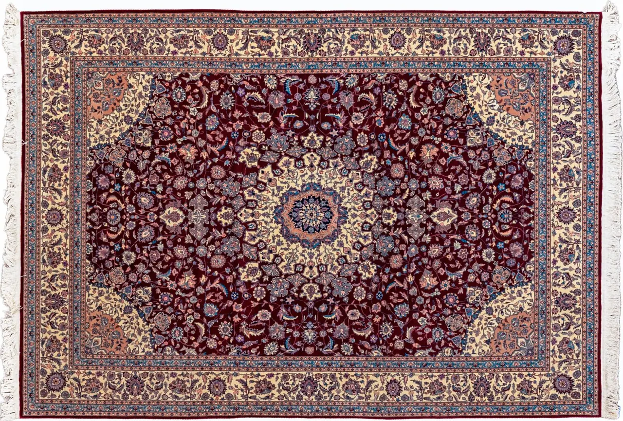 Handwoven rug No. 014, 9′ × 12′, viewed from above