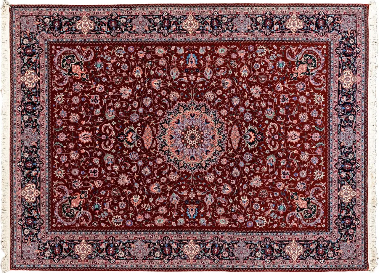 Handwoven rug No. 017, 9′ × 12′, viewed from above