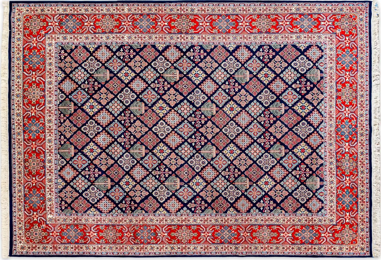 Handwoven rug No. 031, 9′ × 12′, viewed from above