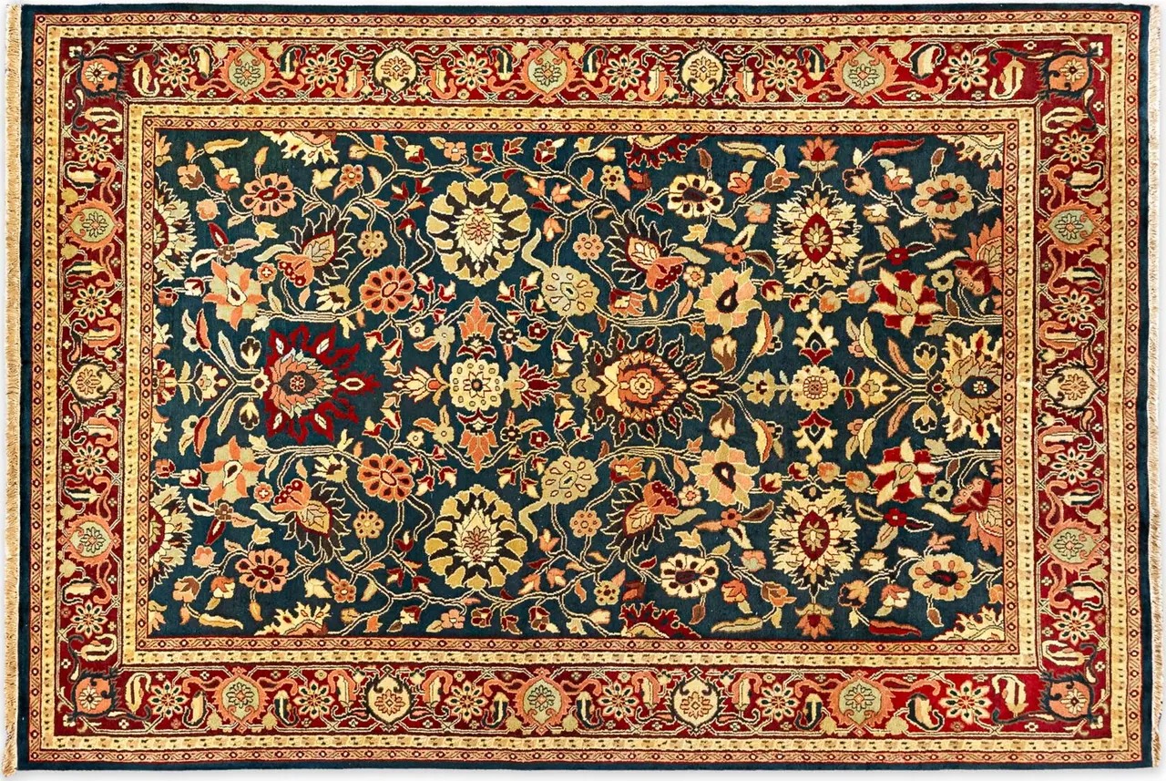 Handwoven rug No. 044, 9′ × 12′, viewed from above