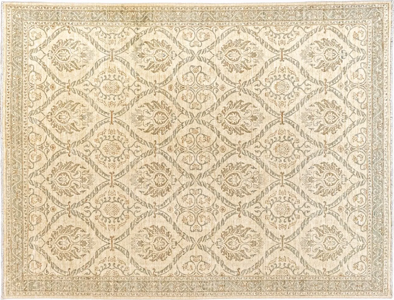 Handwoven rug No. 050, 9′ × 12′, viewed from above