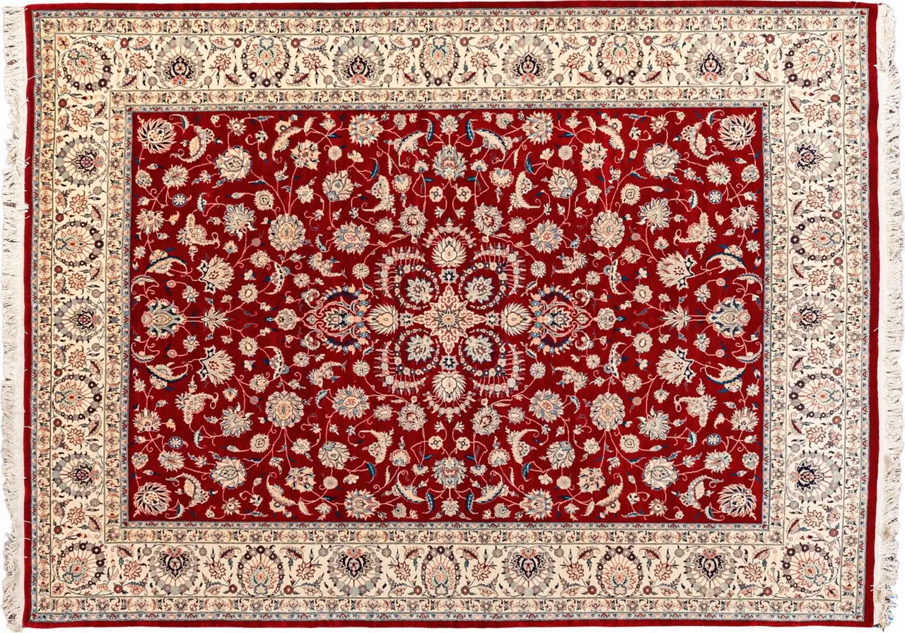 Handwoven rug No. 051, 9′ × 12′, viewed from above