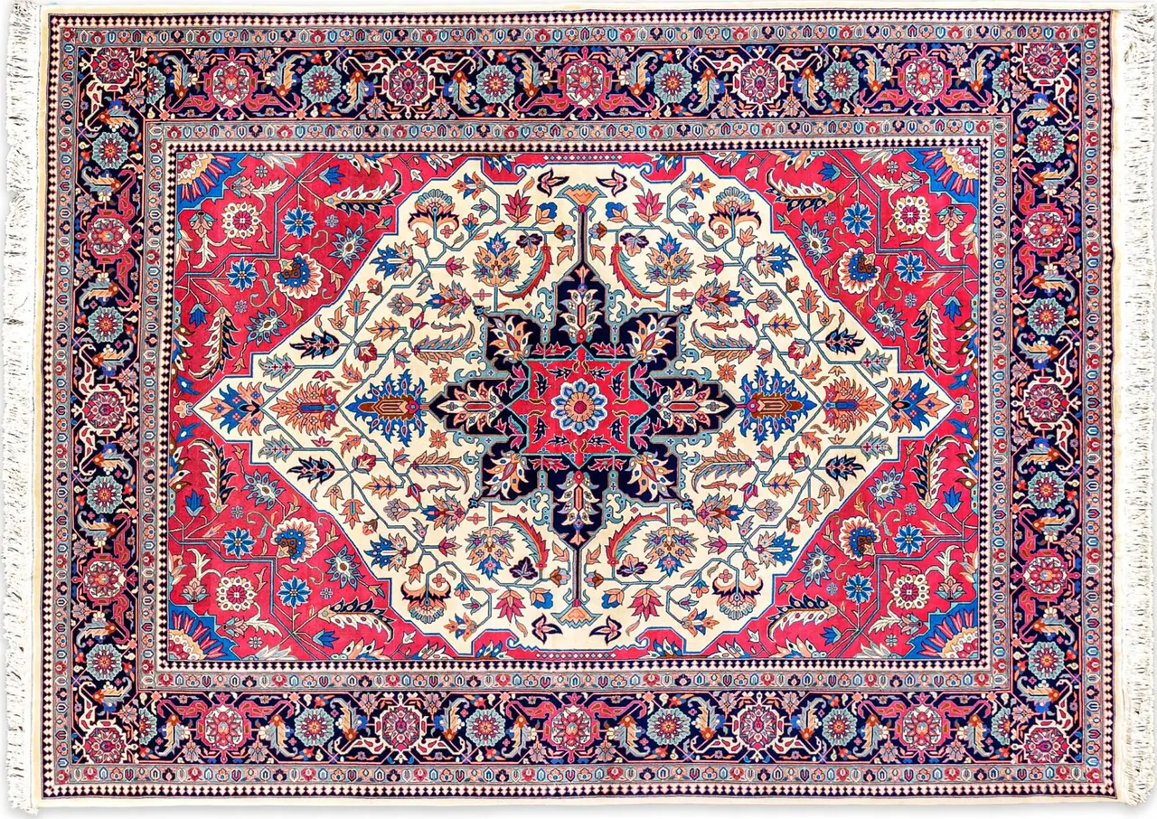 Handwoven rug No. 057, 9′ × 12′, viewed from above