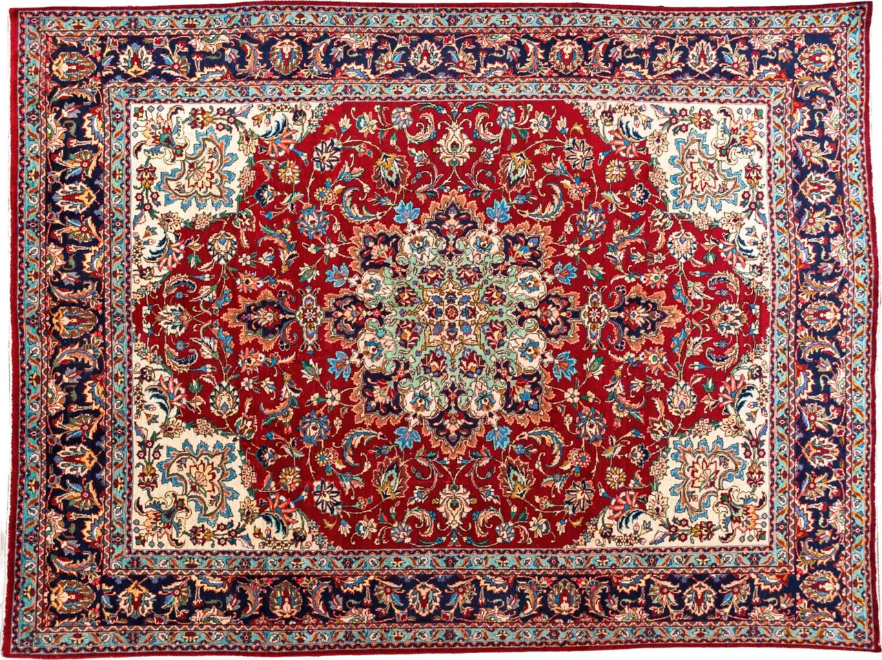 Handwoven rug No. 099, 10′ × 14′, viewed from above