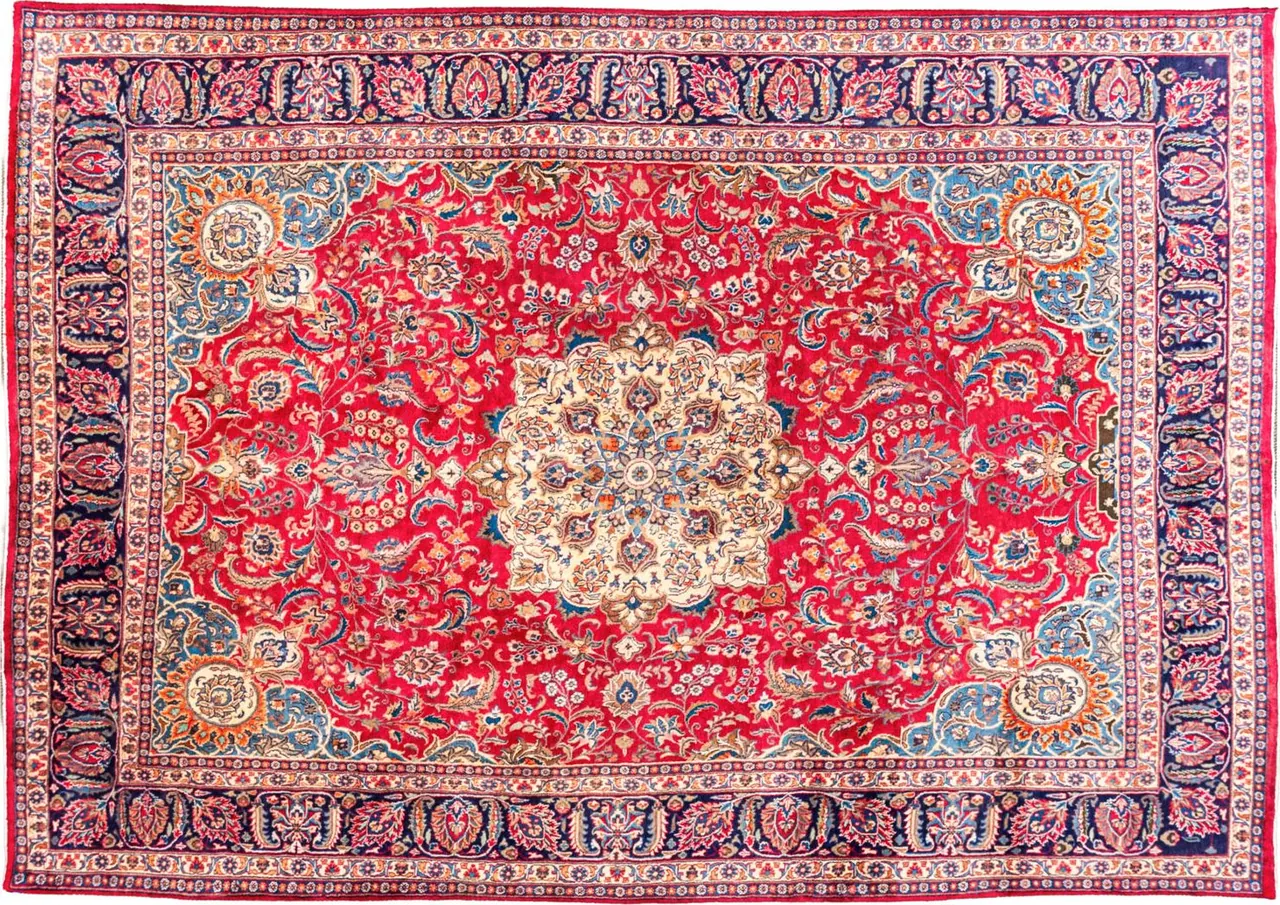 Handwoven rug No. 114, 10′ × 14′, viewed from above