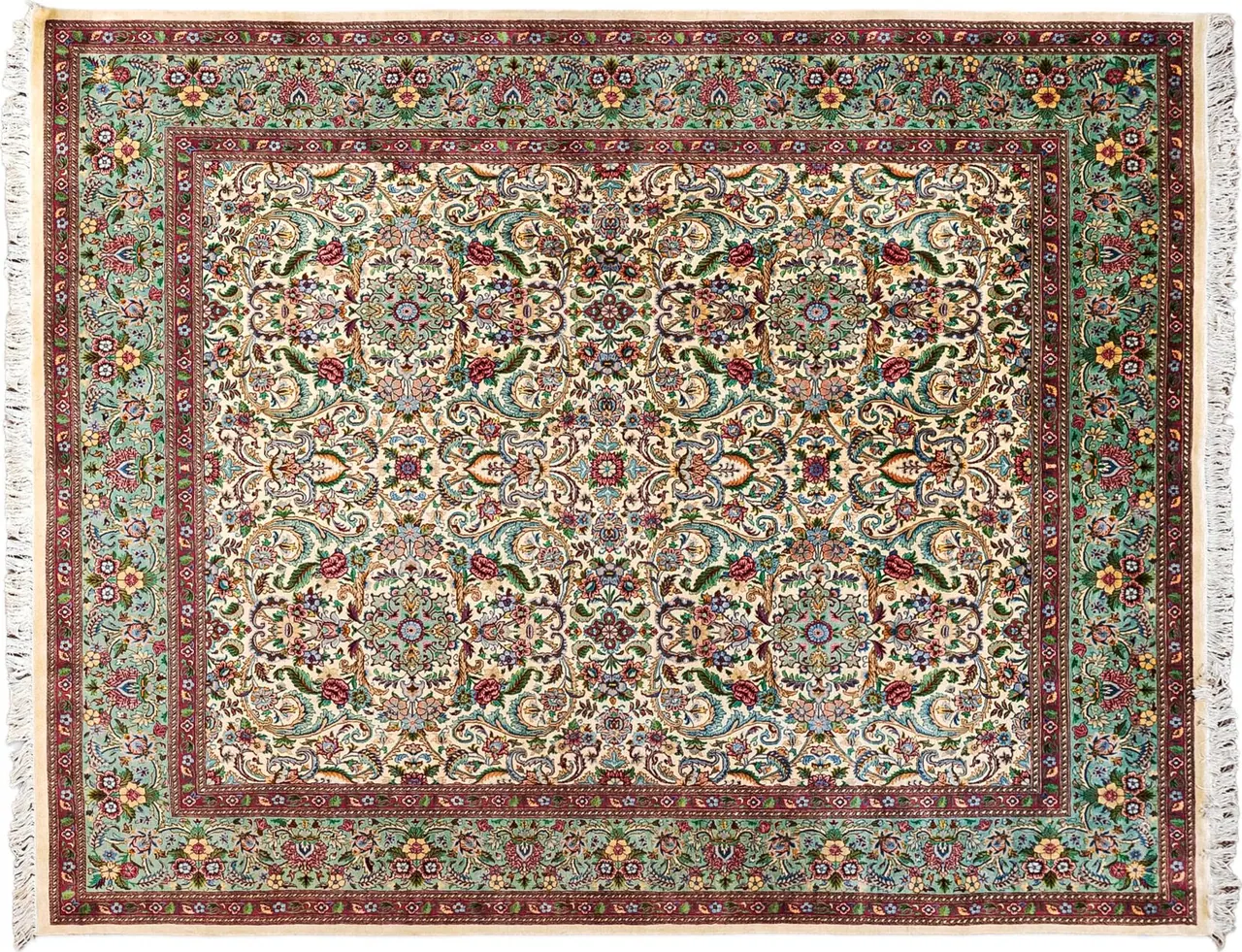 Handwoven rug No. 121, 8′ × 10′, viewed from above