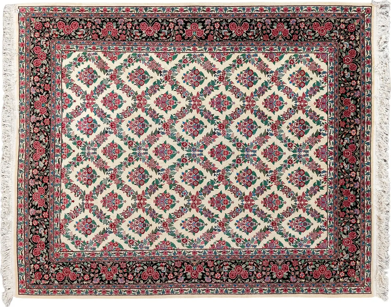 Handwoven rug No. 124, 8′ × 10′, viewed from above