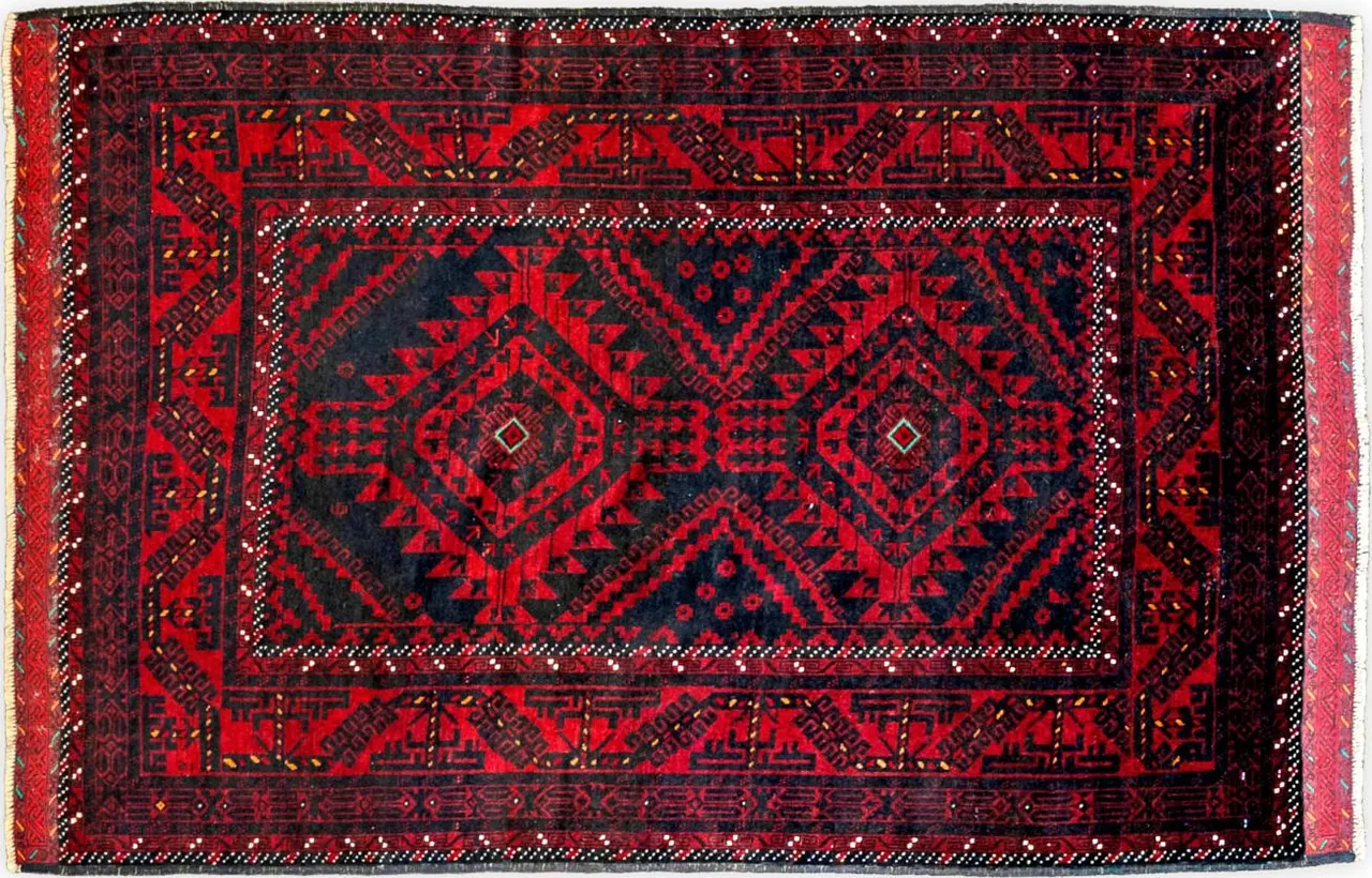 Handwoven rug No. 516, 5′ × 7′, viewed from above