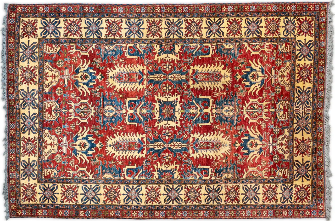 Handwoven rug No. 653, 8′ × 10′, viewed from above