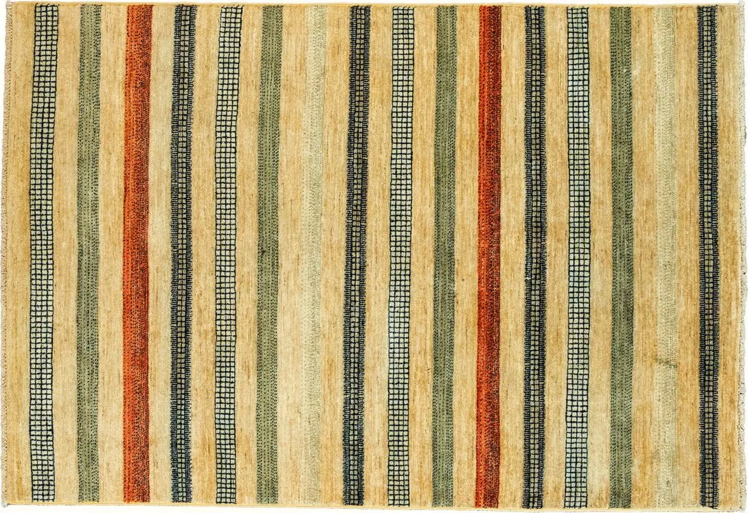 Handwoven rug No. 709, 6′ × 9′, viewed from above