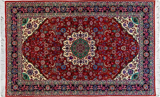 Handwoven rug No. U303, 5′ × 7′